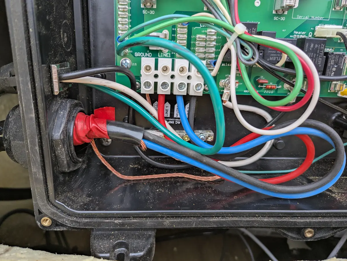 Spa pack control board during load isolation testing